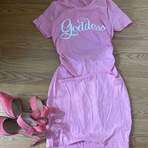 Fashion Nova pink i’m a Goddess dress Medium